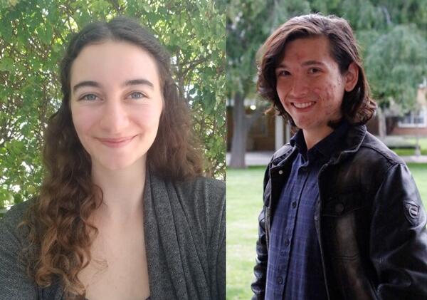 Headshot of two people smiling